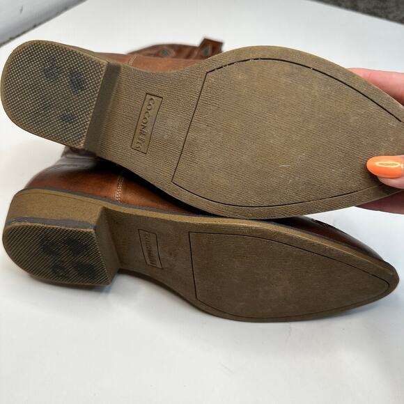 Coconuts by Matisse Bandera Faux Leather Teal Brown Western Boots - Picture 5 of 7